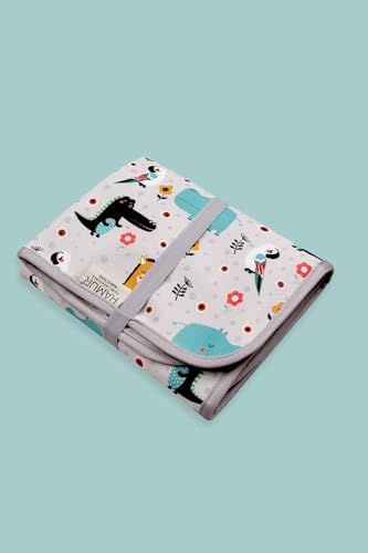 Hamur Home Portable Changing Pad – Waterproof, Washable & Easy Wipe Clean, Foldable Travel Baby Changing Mat for Diaper Bag, Compact & Lightweight, Must-Have for Newborns (Animal Pattern)