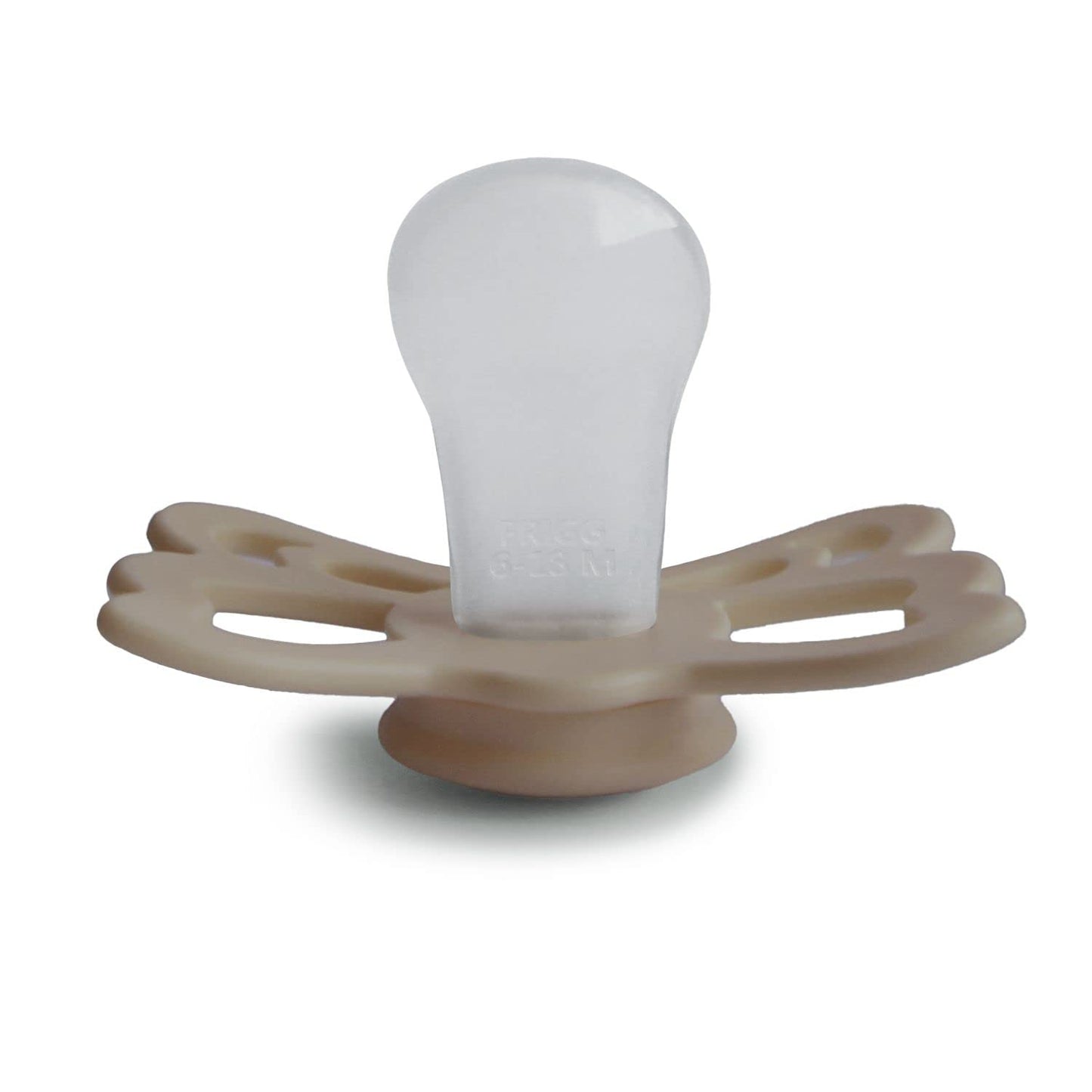 FRIGG Butterfly Anatomical SilkySoft Silicone Baby Pacifier | Made in Denmark | BPA-Free (Silky Satin/Cream, 6-18 Months)
