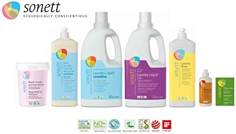 Sonett Organic Laundry Liquid Detergents, Mint & Lemon (1 Count) for all colored textiles Certified Organically Grown