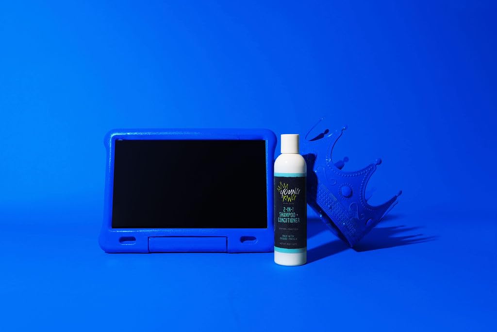 Young King Hair Care Kids 2-in-1 Shampoo & Conditioner For Boys | Cleanse and Hydrate Natural Curls | Plant-Based and Harm-Free | 8 oz