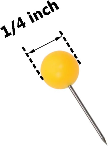 Tupalizy 100PCS 1/4 Inch Small Round Head Map Tacks Pins