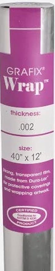 Grafix Dura-Lar 0.002" Film, Ultra Clear, Glossy 40" x12', Mylar/Acetate
