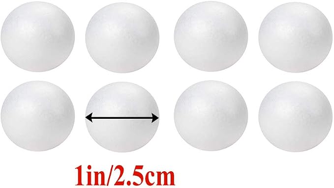 hesmartly 50-Pack 1Inch White Craft Balls