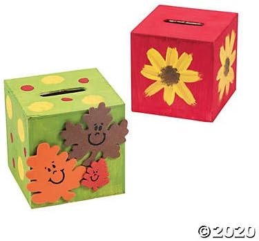 Fun Express DIY Unfinished Wood Block Piggy Bank