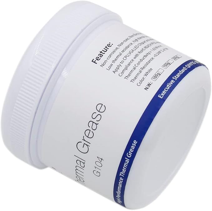 G104 100 Grams Thermal Conductive Paste, Silicone Thermal Compound Grease, Heatsink Paste for CPU Radiator Coolers LED Printer Chipset Cooling
