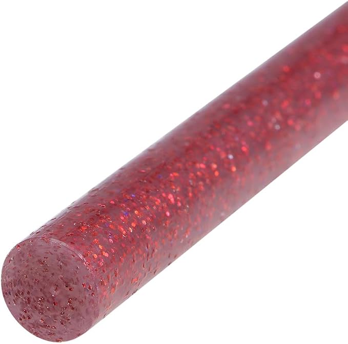 uxcell Mini Hot Glue Sticks for Glue Gun 0.27-inch x 4-inch Red Glitter 10pcs