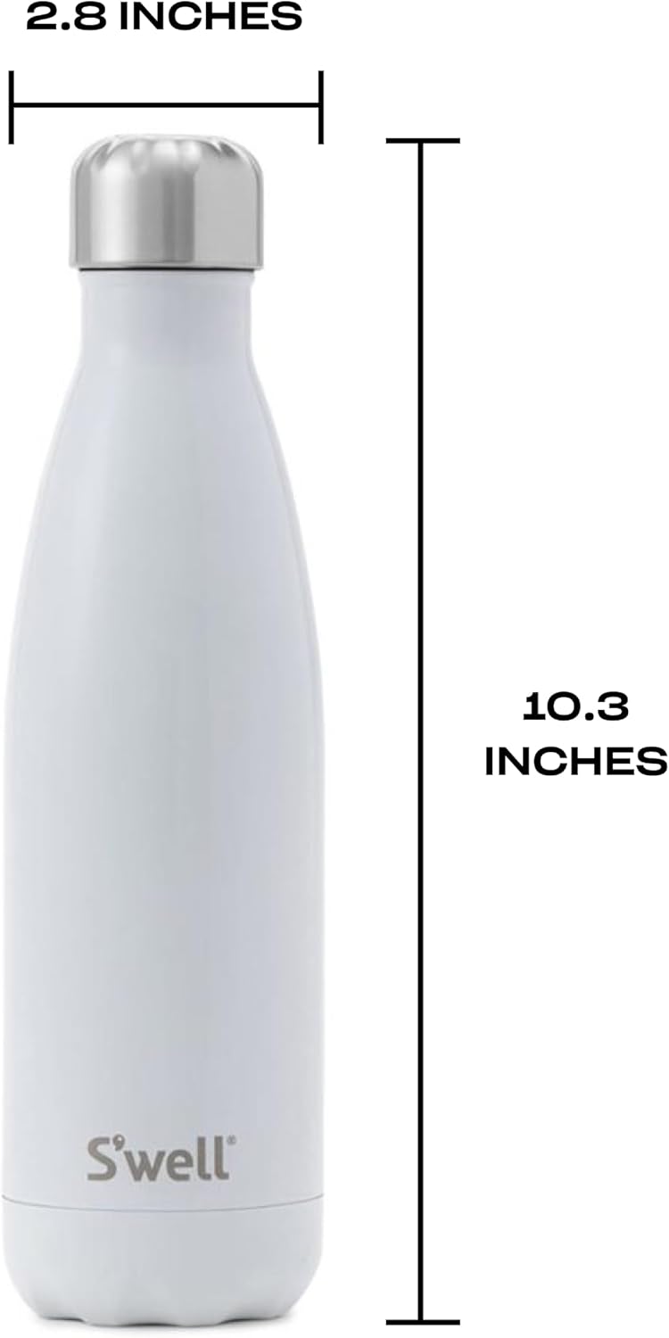 S'well Stainless Steel Water Bottle, 17oz, Angel Food, Triple Layered Vacuum Insulated Containers Keeps Drinks Cold for 36 Hours and Hot for 18, BPA Free, Perfect for On the Go