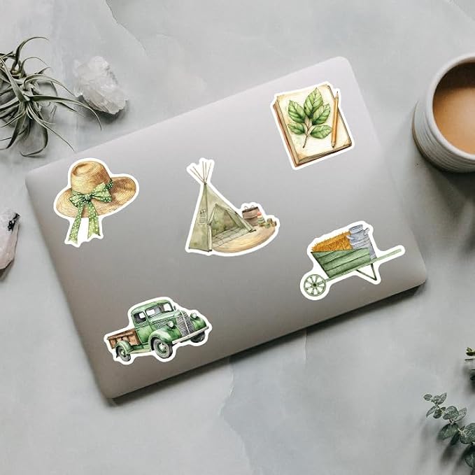 50 Pcs Cute Garden Farm Life Stickers, Vintage Plant Gardening Tool Animal