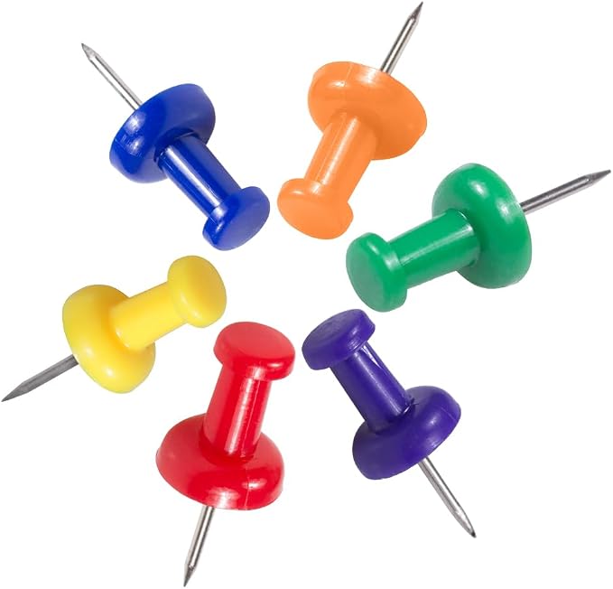 JAM PAPER Colorful Push Pins
