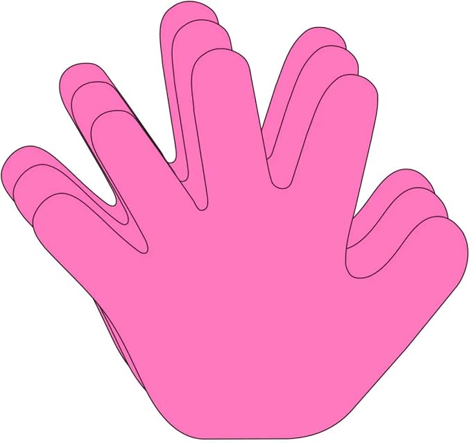 SHAPES ETC. 31 Pcs Hand Large Paper Cut-Outs 5.5in, Bulletin Board Decorations