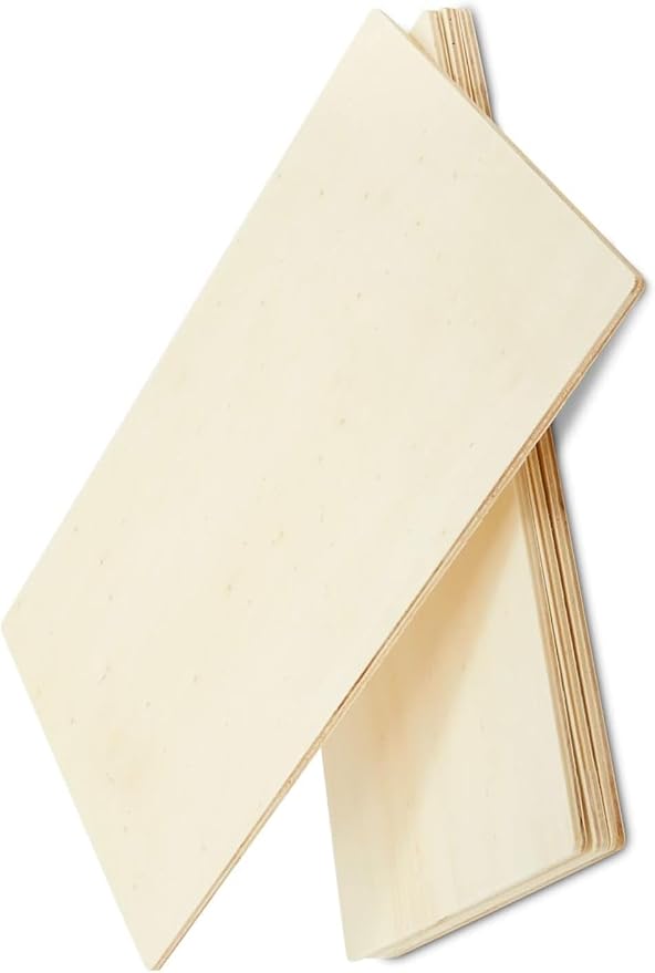 4 Pack Basswood Sheets Rectangle Unfinished Plywood Slices