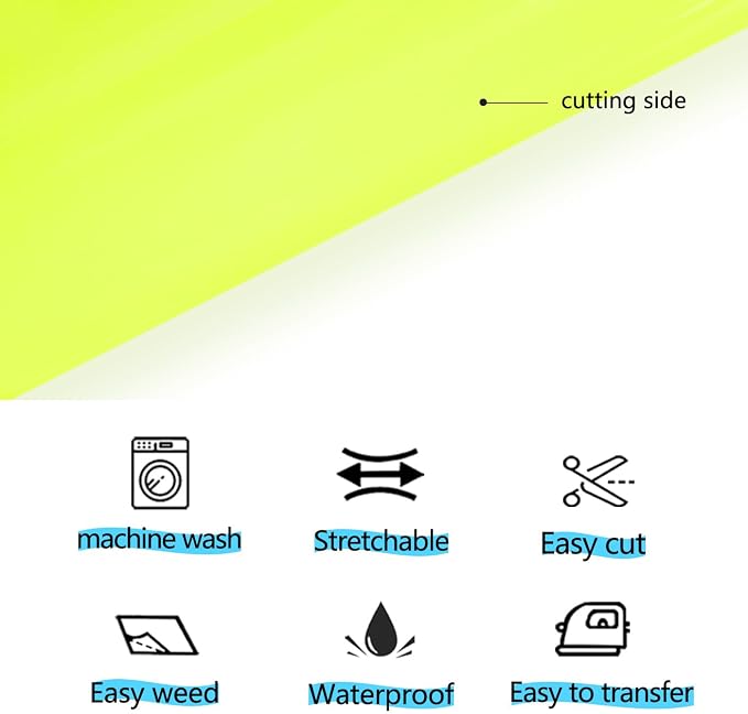 guangyintong Glow in The Dark Heat Transfer Vinyl Rolls, PU Elastic HTV Vinyl