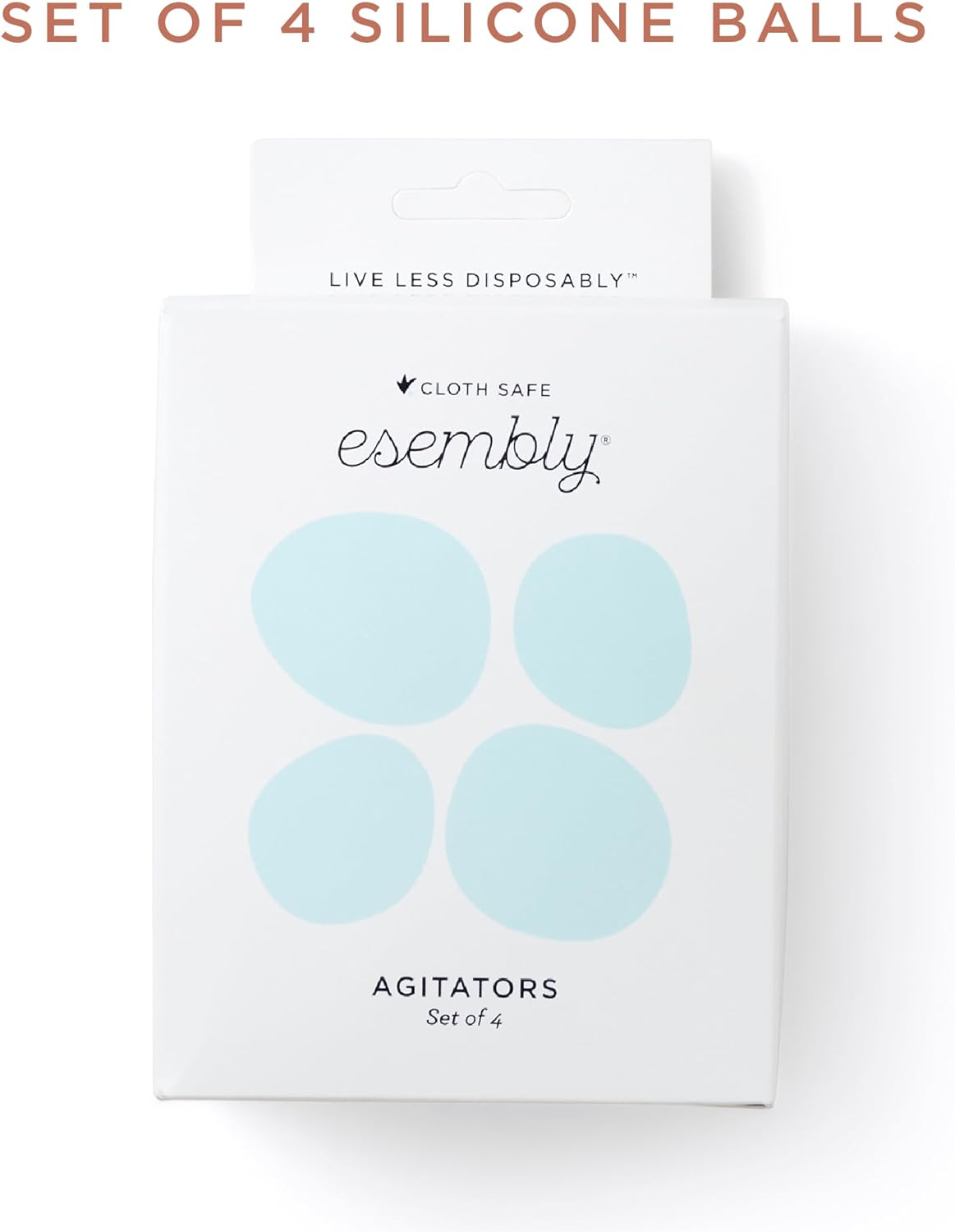 Esembly Agitators, Washer Dryer Balls for Cleaner Softer Laundry, Reusable Eco-Friendly Silicone Laundry Dryer Balls, 4 Pack