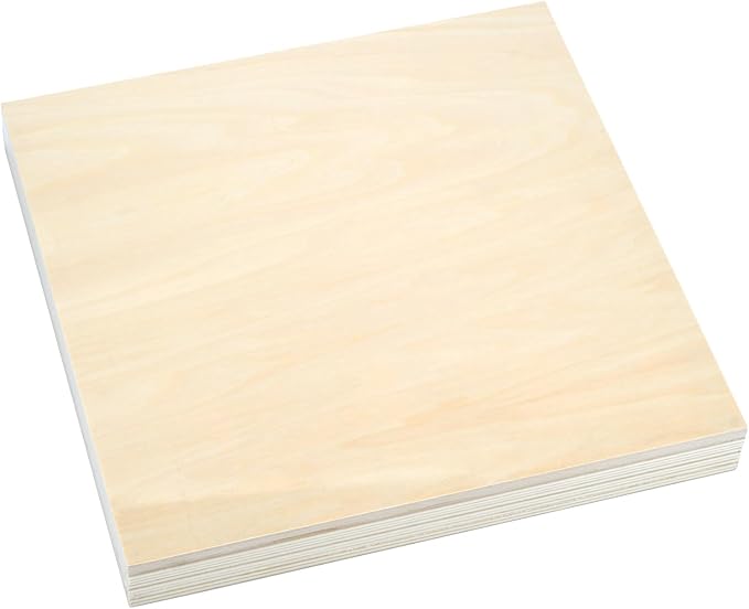 12Pack Basswood Sheets 1/8 Inch – 3mm Unfinished Plywood Boards 12"x12"