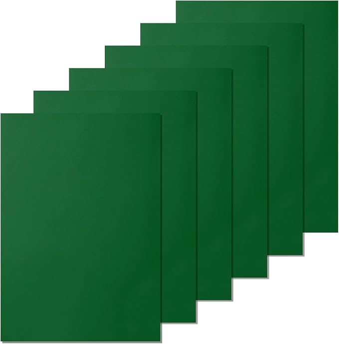 Biaungdo 6 Pcs 8 x 12 Inch Felt Fabric Sheets, Dark Green Square Felt Sheet |