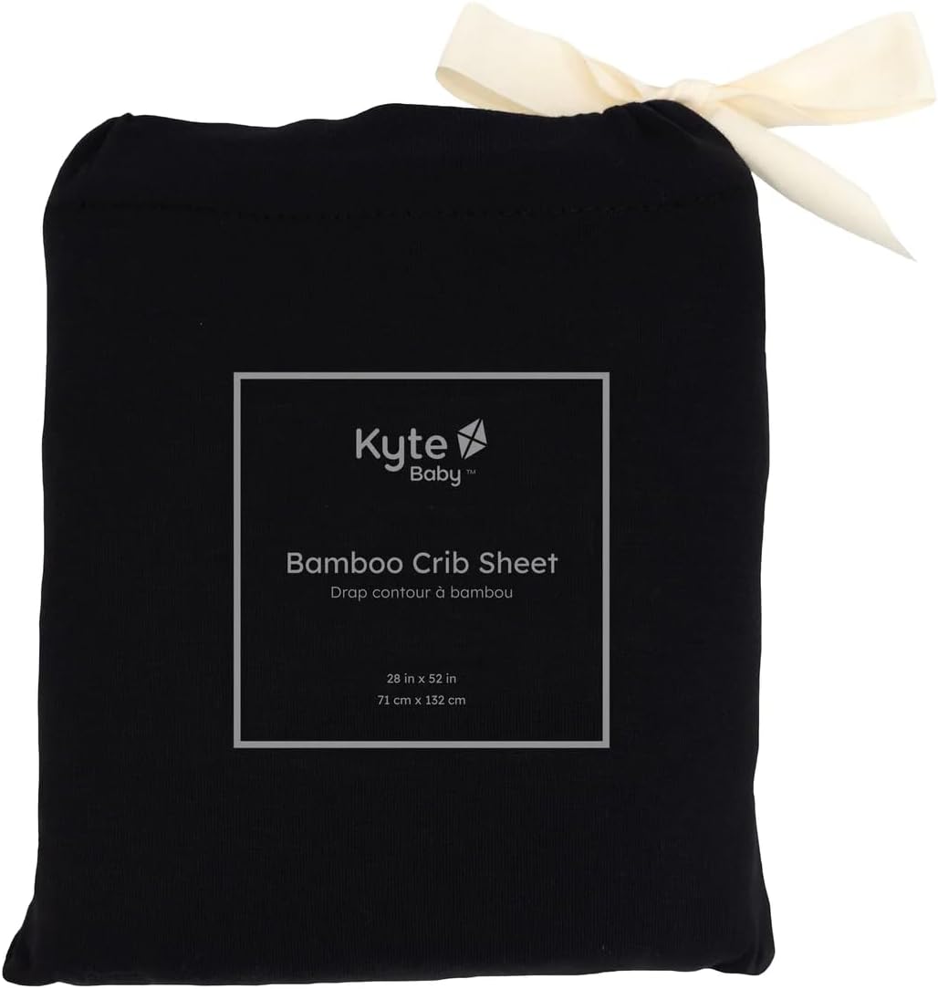 Kyte Baby Soft Crib Sheet - Standard Fitted Crib Sheet Made with Rayon from Bamboo, Ultra-Gentle and Breathable (Midnight)