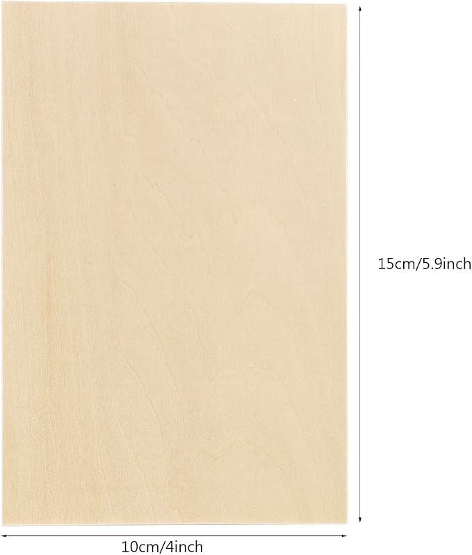 20 Pack Wood Sheets 5.9 x 3.9 x 0.08 Inch Basswood Sheets Unfinished Balsa Wood