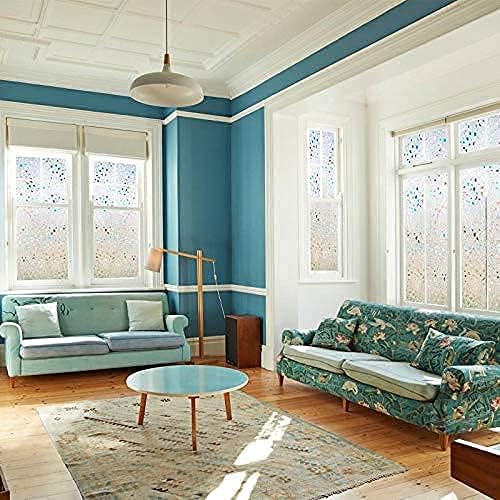 Window Film Stained Glass Frosted Decoration Art Window Privacy Film Static