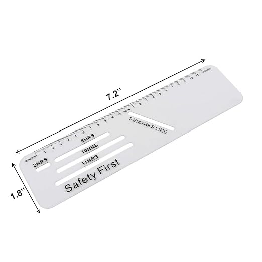 Muka 2 PCS Truck Logbook Rulers | PVC Material, Transparent,