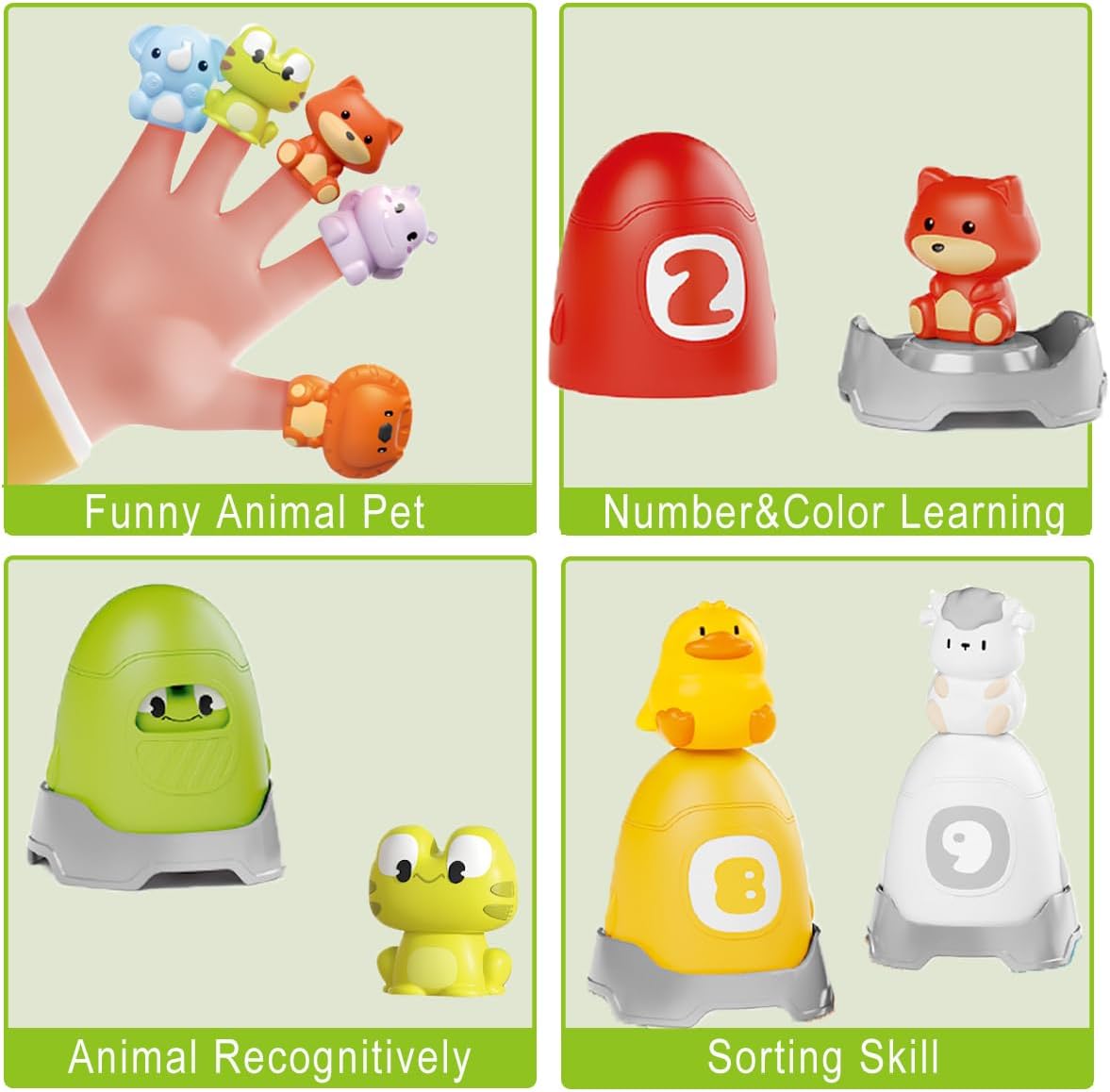 Learning Toy Animals Toys Montessori 30 Pcs for 1 2 3 Year Old Toddlers Counting, Matching, Sorting Fine Motor Games, Christmas Birthday Gift for Baby Boys Girls Age 12-18 Months
