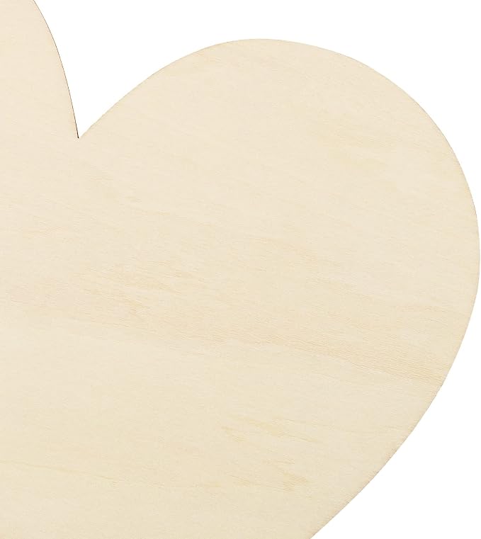 HOIGON 30 PCS 8 Inch Large Wooden Hearts, 1/8 Inch Thick Unfinished Wood Heart