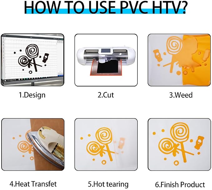 guangyintong Light Orange Heat Transfer Vinyl HTV Rolls, Glossy Surface HTV