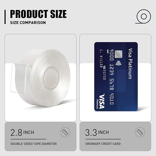 Double Sided Tape Heavy Duty Acrylic Two Sided Mounting Nano Tape | 1" 10 Ft