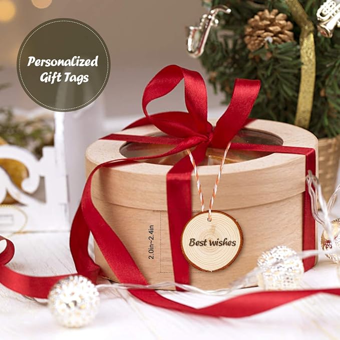 Unfinished Natural Wood Slices 30Pcs 2.75-3.1 inch Wood Coaster Pieces Craft