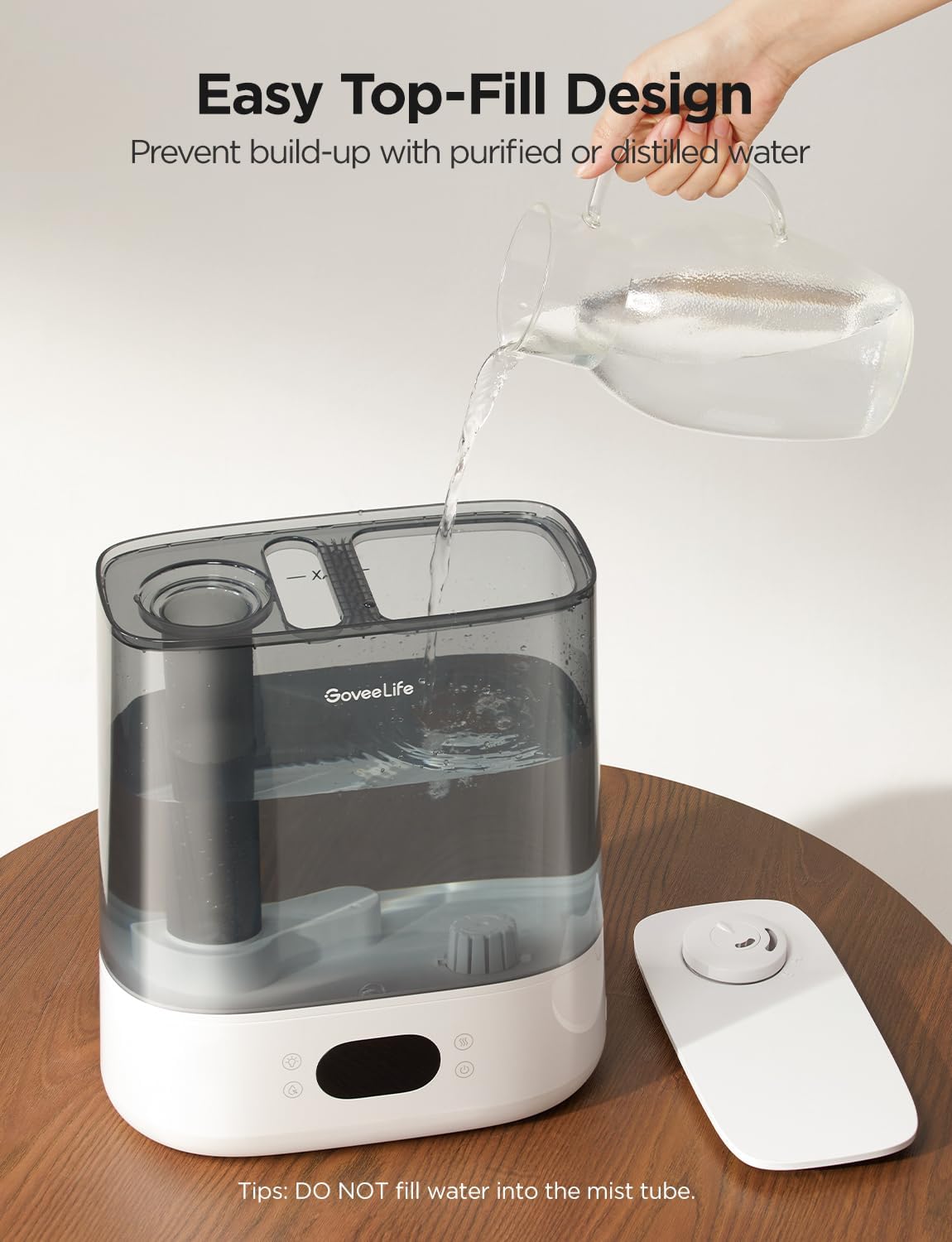 GoveeLife Smart Humidifiers for Bedroom, 6L Cool Mist Top Fill for Large Room, Humidity Sensor, Auto Mode, Schedule, 60H Quiet Runtime, WiFi Humidifier Essence Diffuser for Baby Plant, Work with Alexa