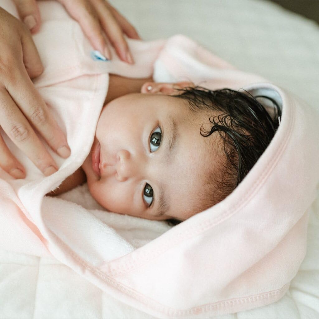Little Unicorn Cotton Hooded Infant Towel - Light Pink