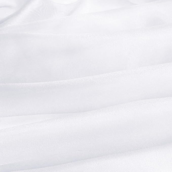 VACVELT White Sheer Organza Fabric by The Yard 60" Wide | Semi-Transparent