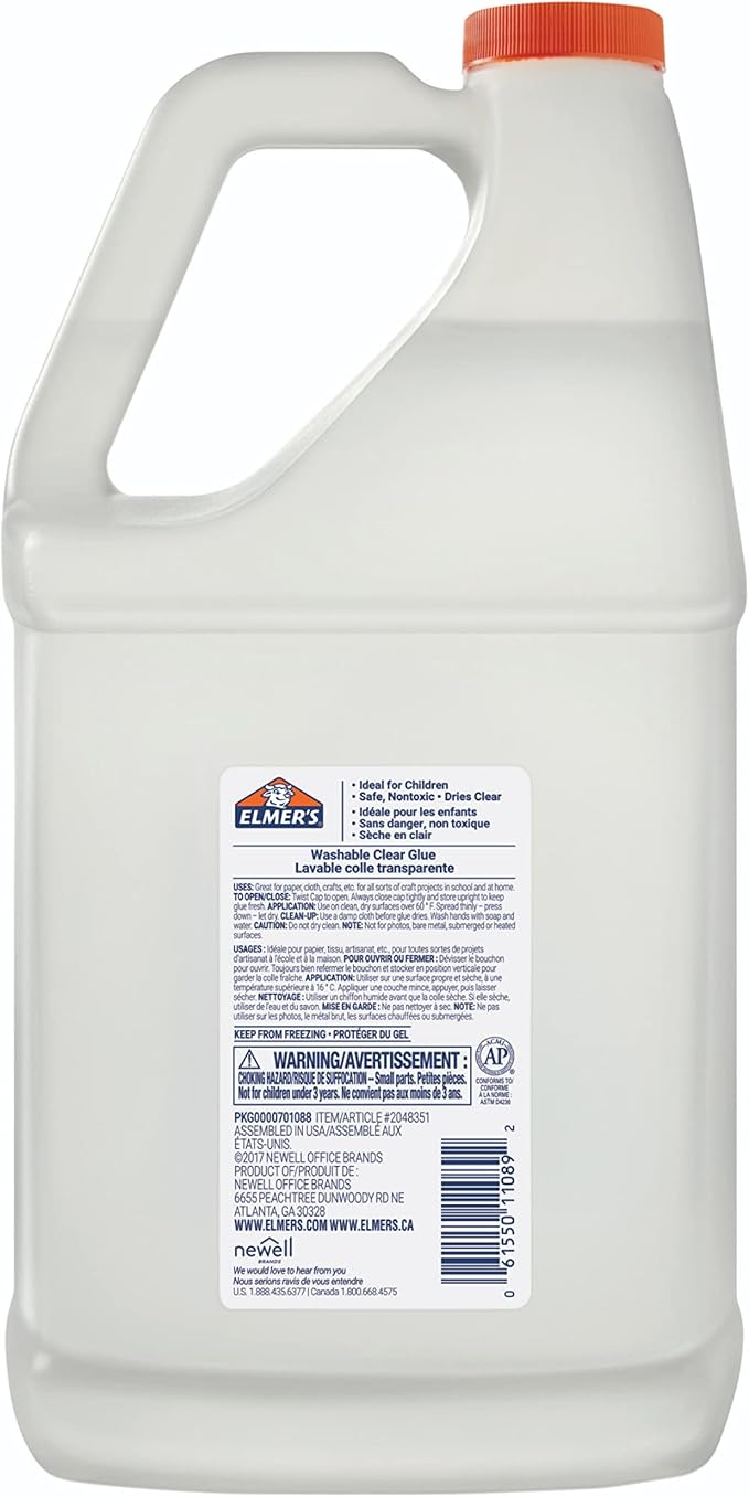 Elmer's Clear Liquid School Glue, 1 Gallon, #1 Teacher Brand
