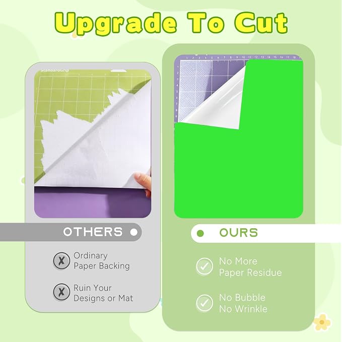 Tintnut Green Permanent Vinyl 18 Sheets 12''x10'' Solid Color Adhesive Viny |