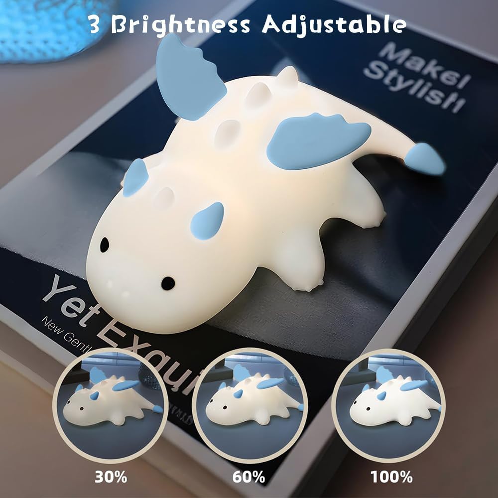 S NMT Novelty Silicone Nailoong Night Light RGB Color Changing Sleeping Lamp, Timing 30Min 3 Level Brightness Dimming Beside Lamp for Baby Gifts Room Decor