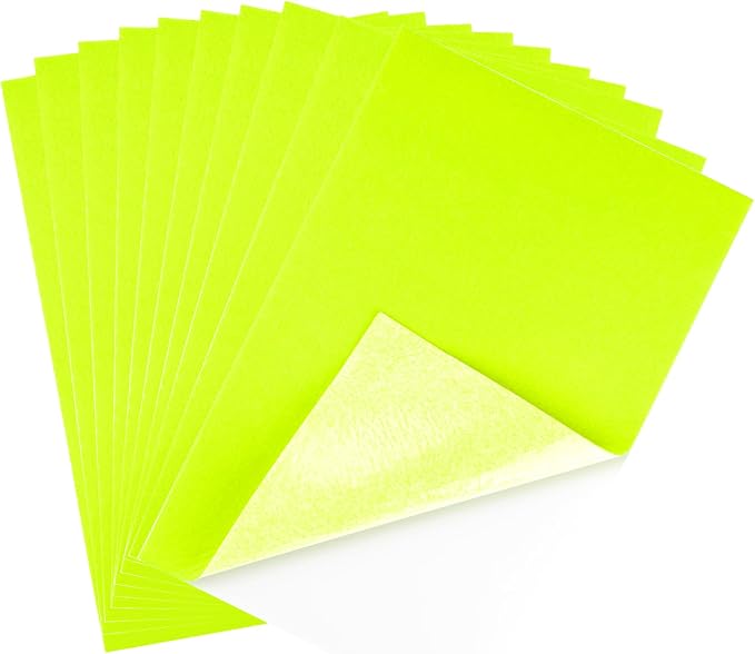 CHRORINE 10 Pcs Bright Yellow Felt Fabric Sheets Self Adhesive Felt Sheets 8 x