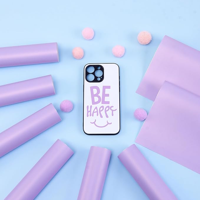 Tintnut Boho Permanent Vinyl 8 Pcs 12x10in Pale Lilac Purple Adhesive Vinyl |