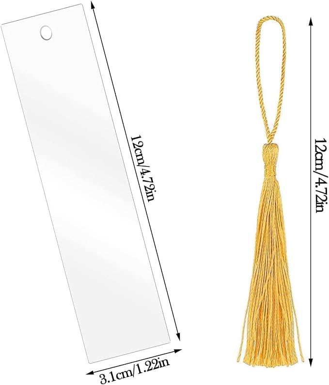 Clear Acrylic Bookmark, BetterJonny 30 Set Plastic Blank Book Page Mark