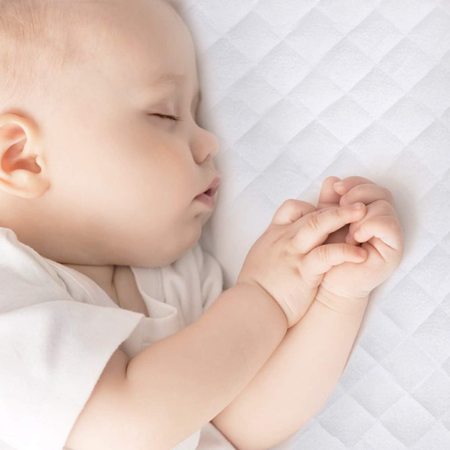 Waterproof Mattress Protector, Quilted Mattress Cover for Moses Basket Mattress & Silver Cross Stroller Bassinet Mattress, 2 Pack, Ultra Soft Surface, White