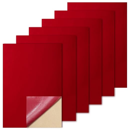 Biaungdo Red Self Adhesive Felt Sheets, 8 x 12 Inch, Felts Fabric
