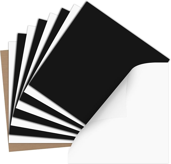 HTV Heat Transfer Vinyl: 5 White HTV Vinyl and 4 Black Heat Transfer Vinyl | 5