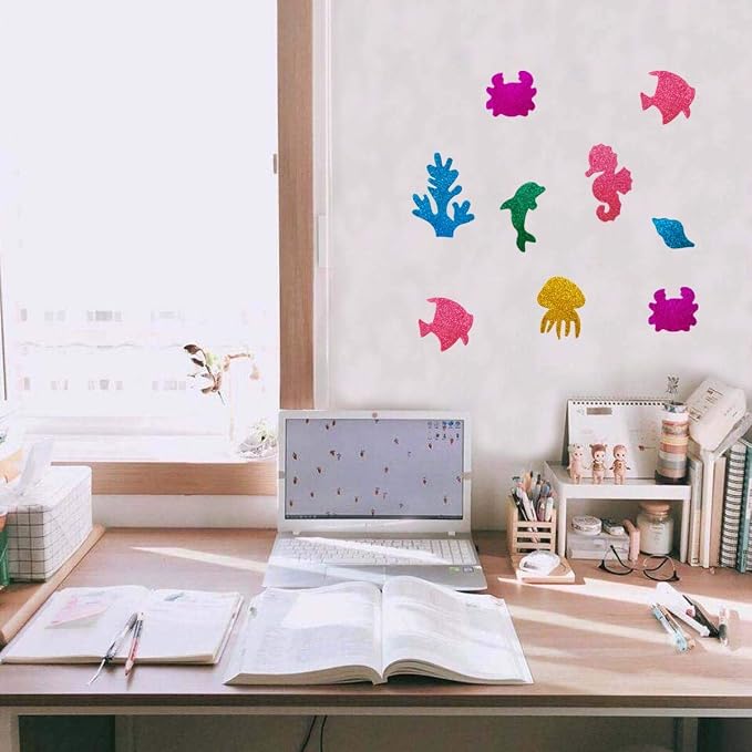 TTSAM Glitter Colorful Sea Animals Shapes Foam Stickers Self Adhesive Craft