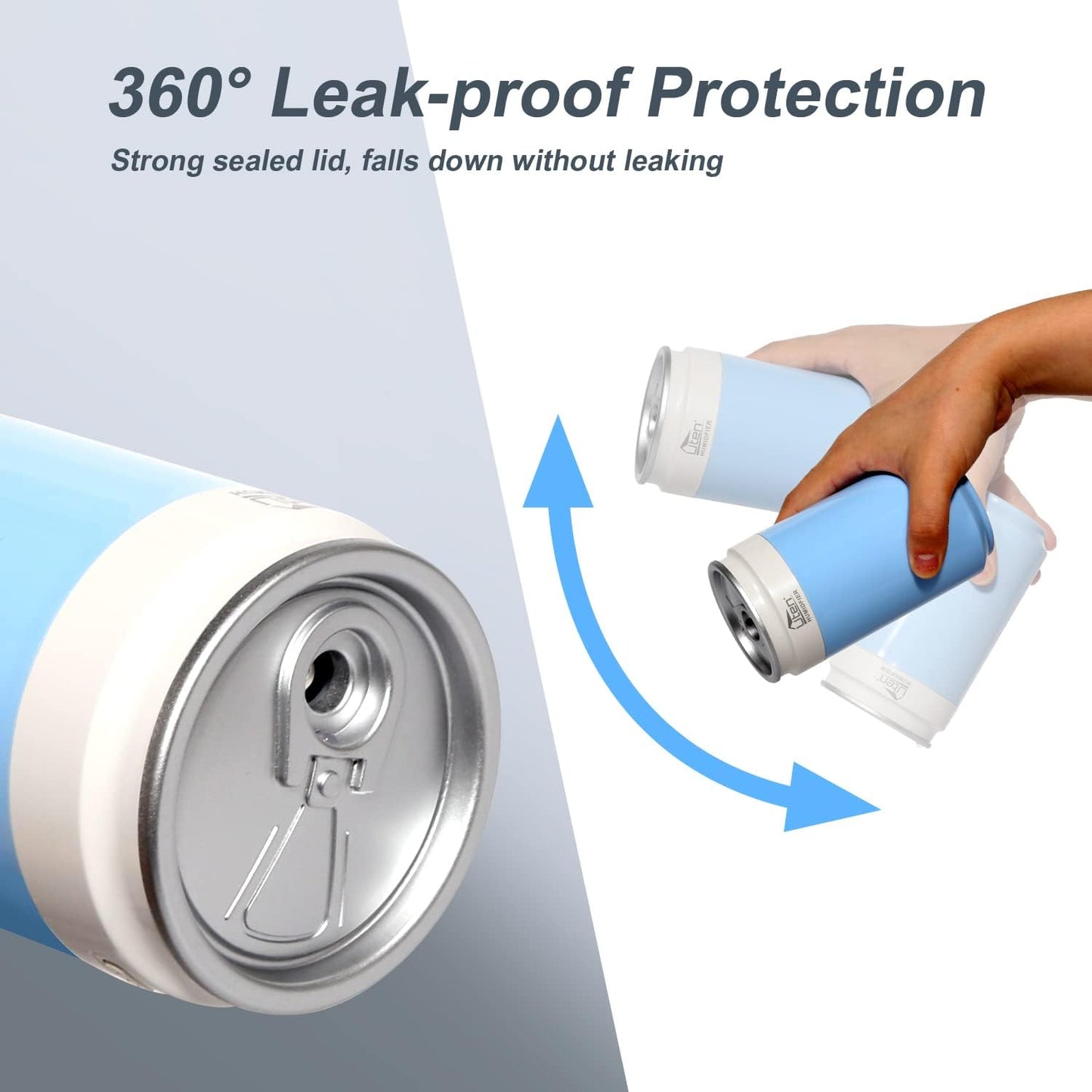 Humidifiers, Humidifier for Bedroom, Can Air Humidifier, Humidifiers for Home and Plants, USB Powered And Battery Powered Portable for Home Office Car Outdoor, 2 Mist Modes, Night Light, Auto-Off