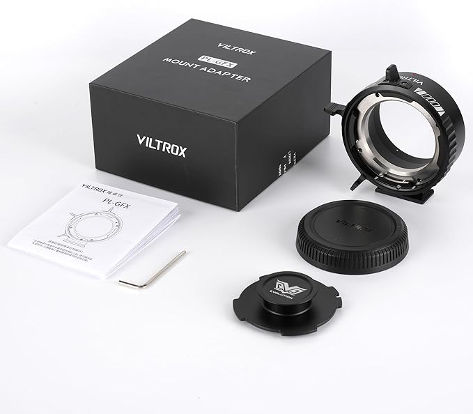 VILTROX PL-GFX Lens Adapter Converter Ring Manual Focus with Rotary Lock Compatible with PL Lens to Fuji G Mount GFX Cameras Fuji GFX50R, GFX50S, GFX50S II, GFX100S, GFX100/PL-GFX Pro