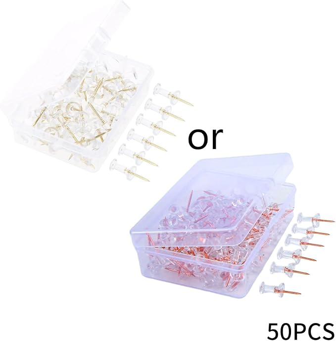 50Pieces Metal Push Pins Map Pins Thumb Tacks Pushpins