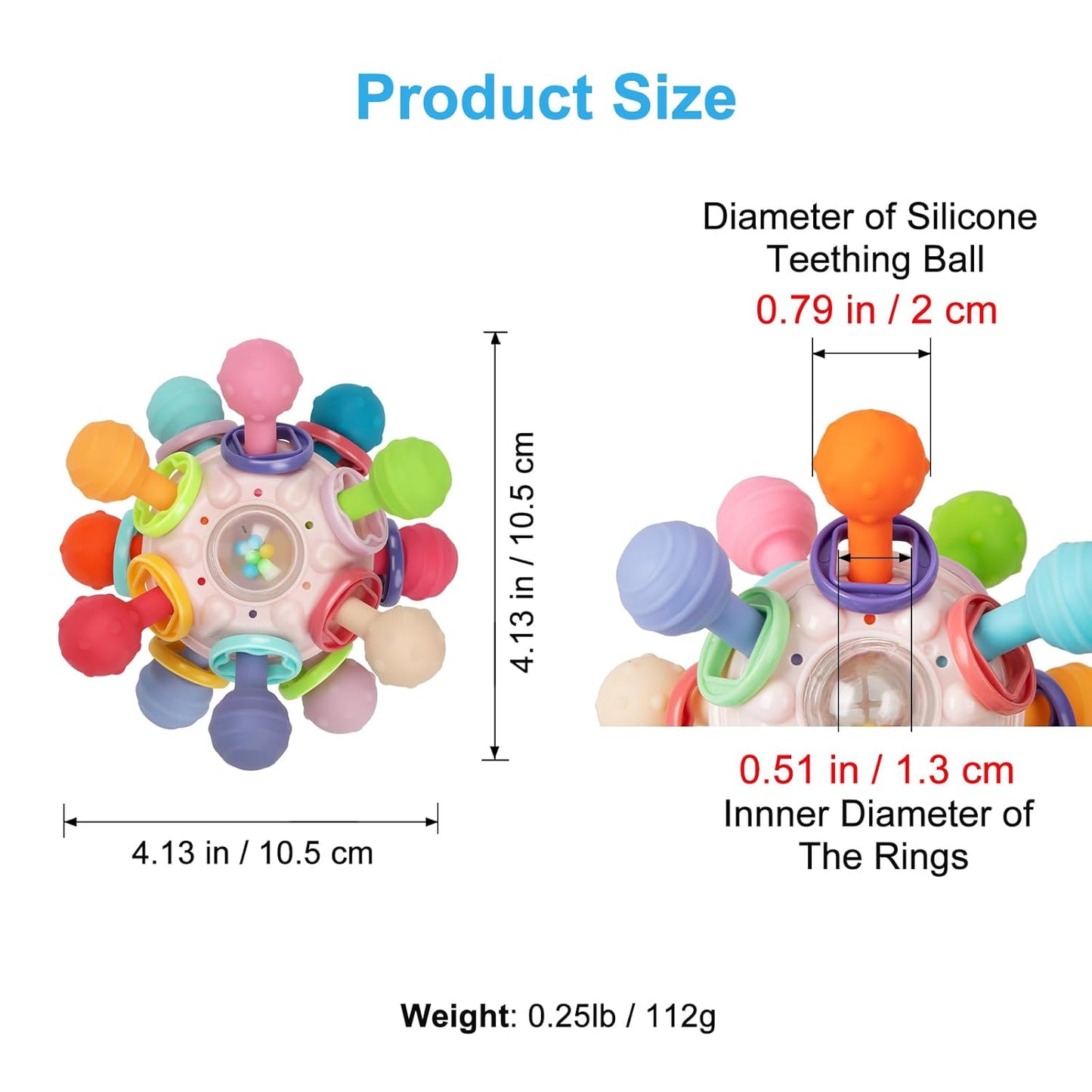 Baby Montessori Sensory Toys for 0-6 6-12 Months, Baby Teether Teething Toys for Babies 0 3 6 9 12 18 Months, Newborn Infant Learning Developmental Toys Gifts for 1 2 Year Old Boys Girls