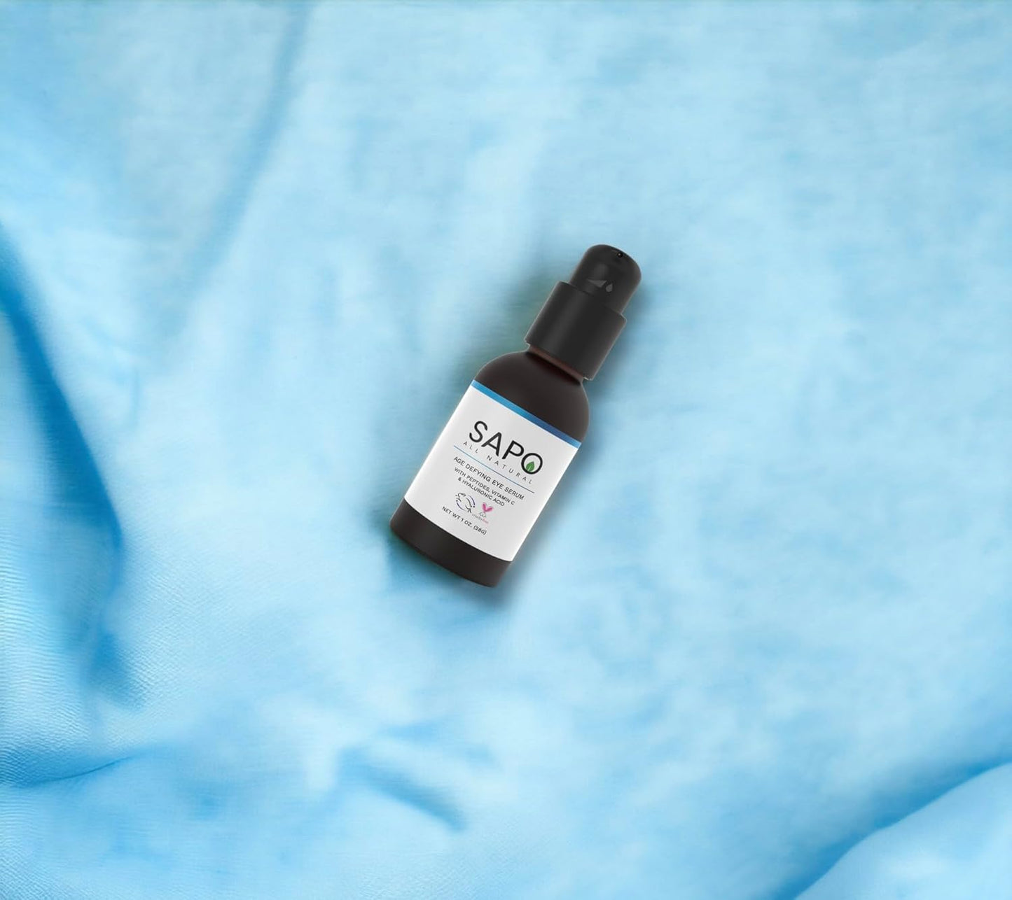 Sapo Eye Serum for Dark Circles and Puffiness, Peptide Eye Gel with Hyaluronic Acid, Vitamin C, Chamomile, and Bergamot, Brighten and Smooth Under Eyes, 1 oz