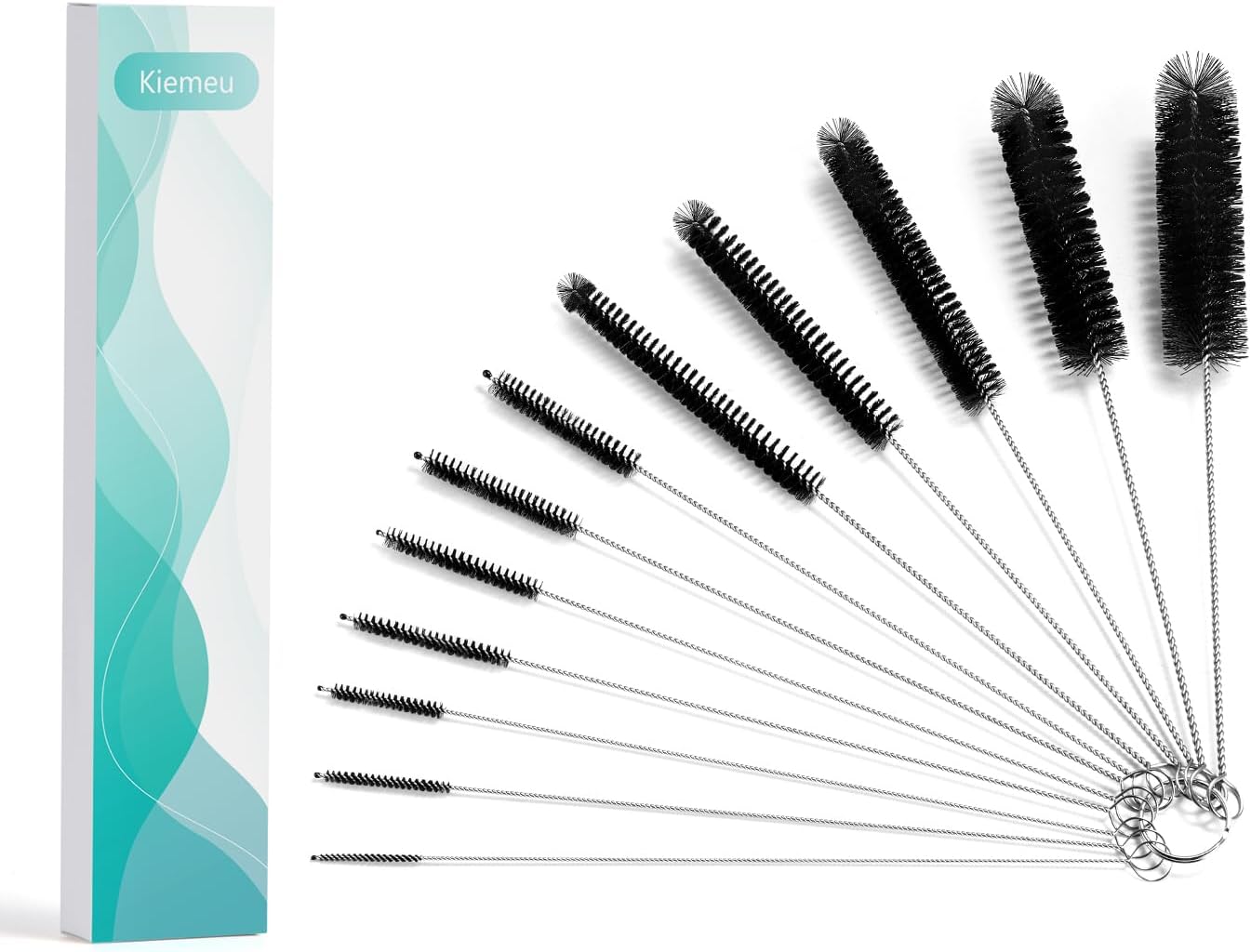 9.5 Inches Long Straw Cleaner Brush Set, 12 Pack Straw Pipe Cleaner Brush Set, Small Brushes for Cleaning Small Parts
