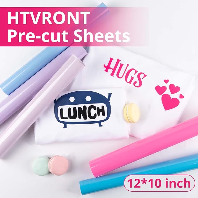 HTVRONT Pink Heat Transfer Vinyl Pink, Iron on Vinyl Compatible