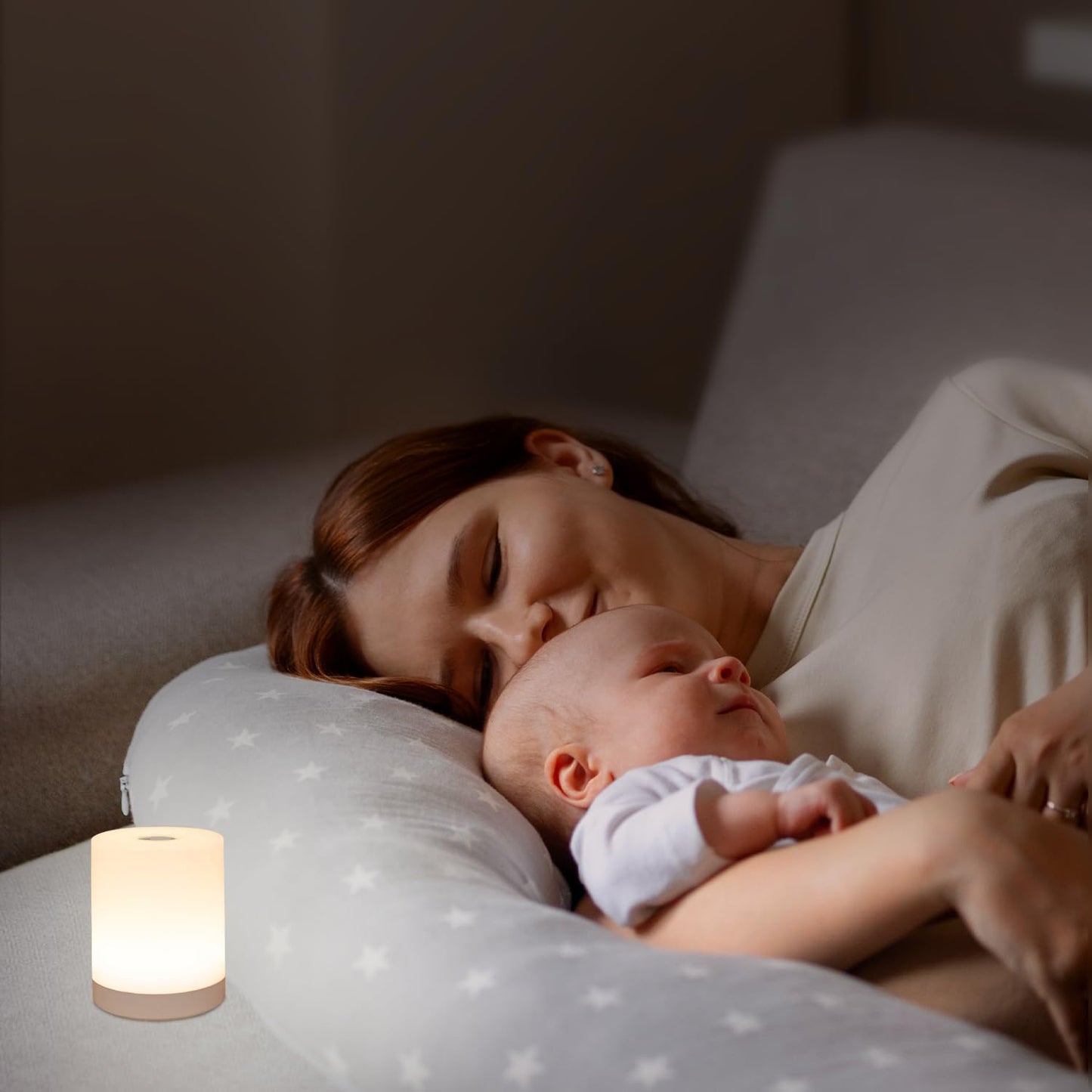 Touch Night Light for Baby Nursery, Small Cordless Lamp, Dimmable Portable Rechargeable Battery Operated Night Light, Wireless Bedside Mini Lamp for Bedroom, Bathroom