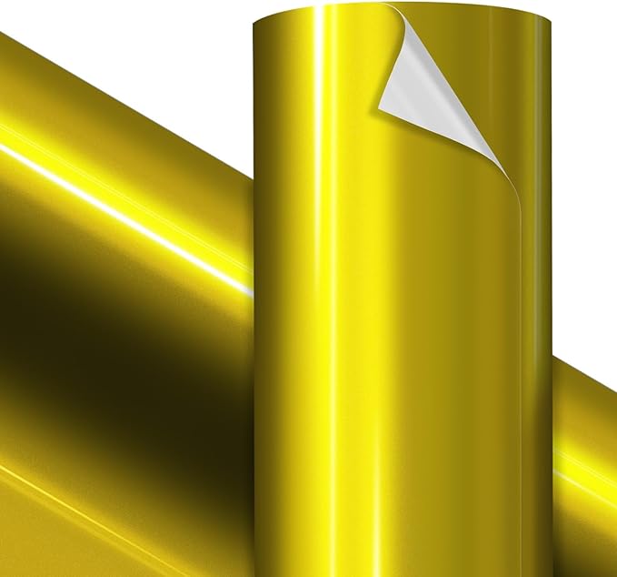 VViViD Premium Liquid Metallic Yellow Craft Vinyl Roll 1ft x 5ft – Bubble-Free
